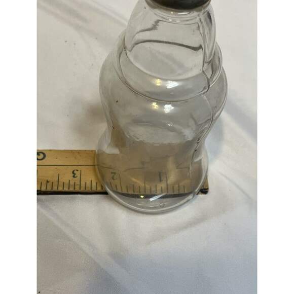 Pewter Metal Bird Topped Glass Shaker Salt Pepper MCM Vintage - Picture 6 of 7